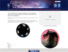 Tablet Screenshot of cosmicorigins.org